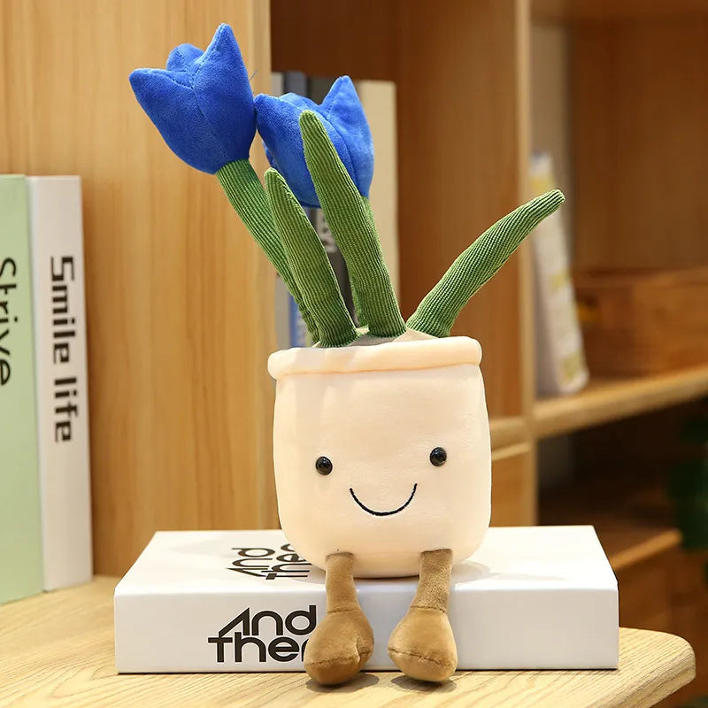 Smiling Succulent Plush Doll – Cute Room & Desk Decor