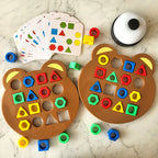 Montessori Shape Matching Puzzle – Boost Brain & Fine Motor Skills (Ages 2–5)