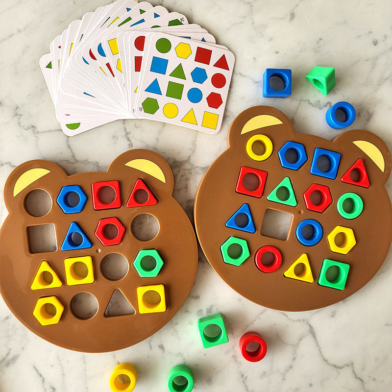 Montessori Shape Matching Puzzle – Boost Brain & Fine Motor Skills (Ages 2–5)