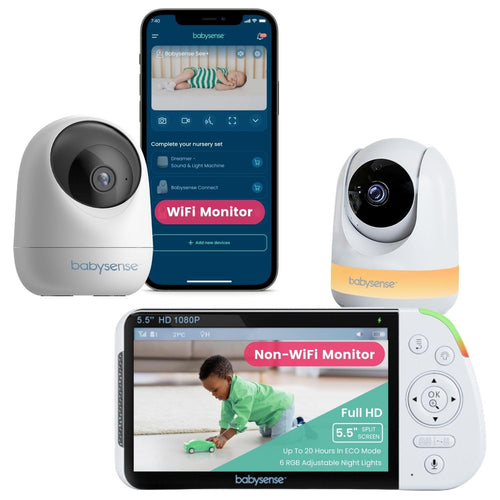 Babysense 3MP Baby Monitor Bundle – WiFi App + Non-WiFi HD Display