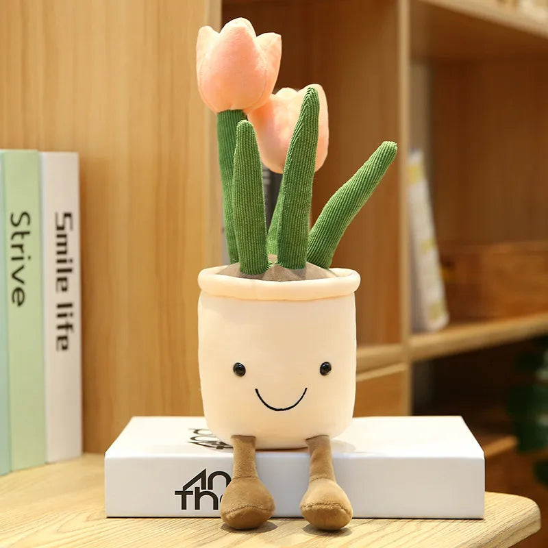 Smiling Succulent Plush Doll – Cute Room & Desk Decor