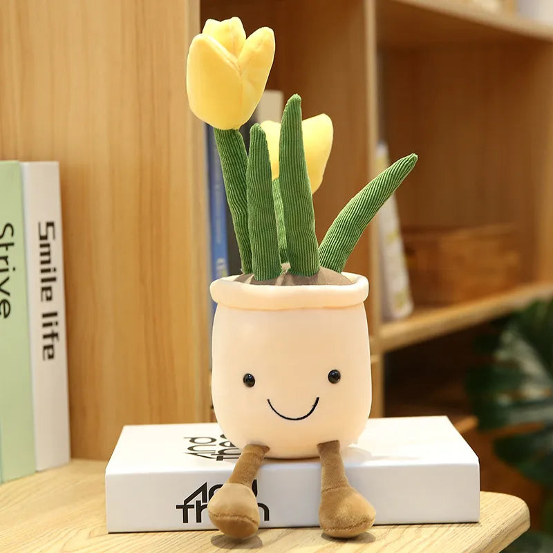 Smiling Succulent Plush Doll – Cute Room & Desk Decor