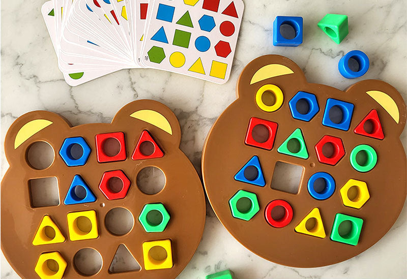 Montessori Shape Matching Puzzle – Boost Brain & Fine Motor Skills (Ages 2–5)